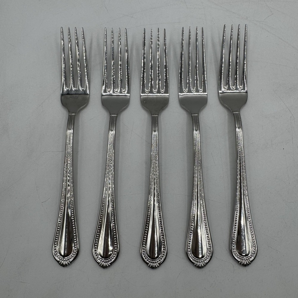 Mikasa 18/10 Stainless - REGENT BEAD Glossy - Dinner Forks Set of 5 8.25"